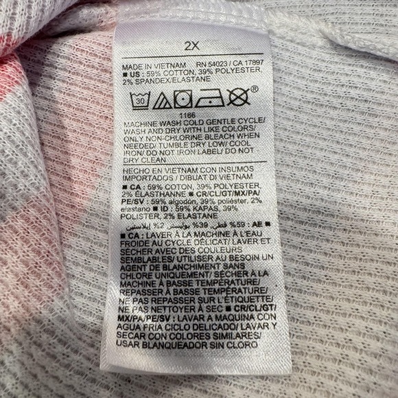 Old Navy Shirt Womens 2X Multicolor Stripe Long Sleeve Thermal Waffle Knit Top - Picture 7 of 8